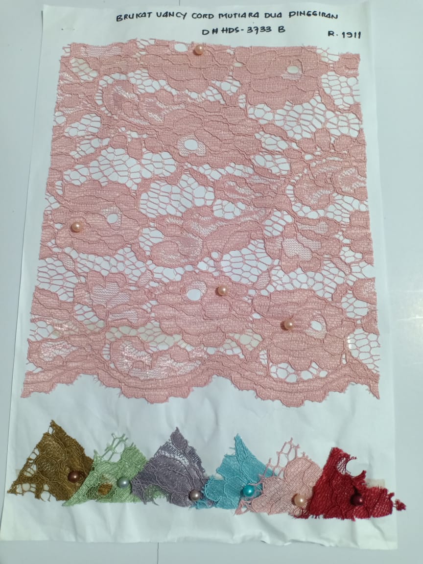 Brukat Vancy Cord Mutiara Dua Pinggiran